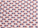 Bavlněná látka metráž s barevnými srdíčky na béžovém podkladu, pro šití Vašich výrobků.