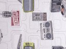 Gobelínová látka v metráži vhodná pro ušití bytových dekorací a látkových tašek s motivem retro televize