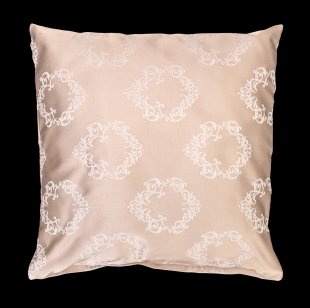 Šitý povlak na polštář - béžová s ornamenty