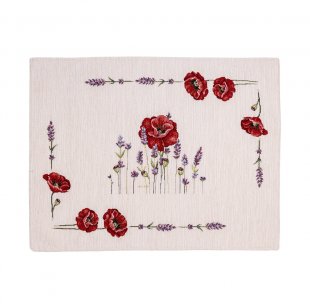 Gobelínové prostírání chenille - vlčí máky s levandulí 38*48 cm