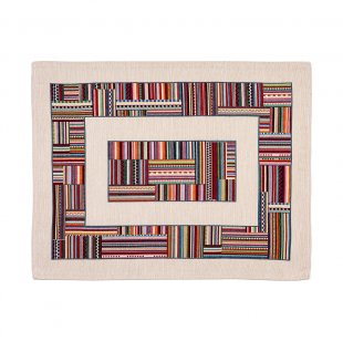 Gobelínové prostírání -barevná drobná geometrie 38*48 cm