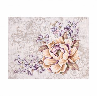 Gobelínové prostírání chenille - Hnědobéžový květ 38*48 cm