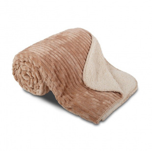 Deka mikroflanel SLEEP WELL® - manžestr ovečka oříšková