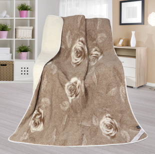 Vlněná deka DUO (Evropské merino) - Růžička  900 g/m2!
