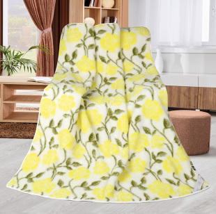 Vlněná deka  (Evropské merino) - Žlutá růže 450 g/m2
