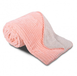 Deka mikroflanel SLEEP WELL® - manžestr ovečka lososová