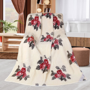 Vlněná deka  (Evropské merino) - Rudá růže 450 g/m2