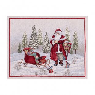 Gobelínové prostírání Vánoční- Santa Claus se sáněmi