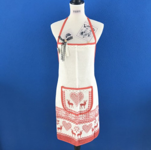 Zástěra folklor červená s jelenem