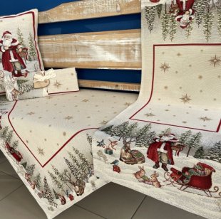 Gobelínový ubrus AKCE - Santa Claus se sáněmi