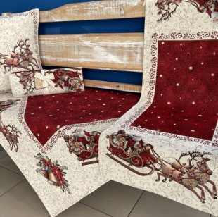 Gobelínový ubrus AKCE- Santa Claus na saních