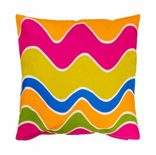 Šitý povlak na polštář - barevné vlnky