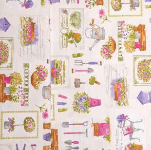 Režná látka metráž - zahradní patchwork