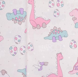 Režná látka metráž - barevní dinosauři